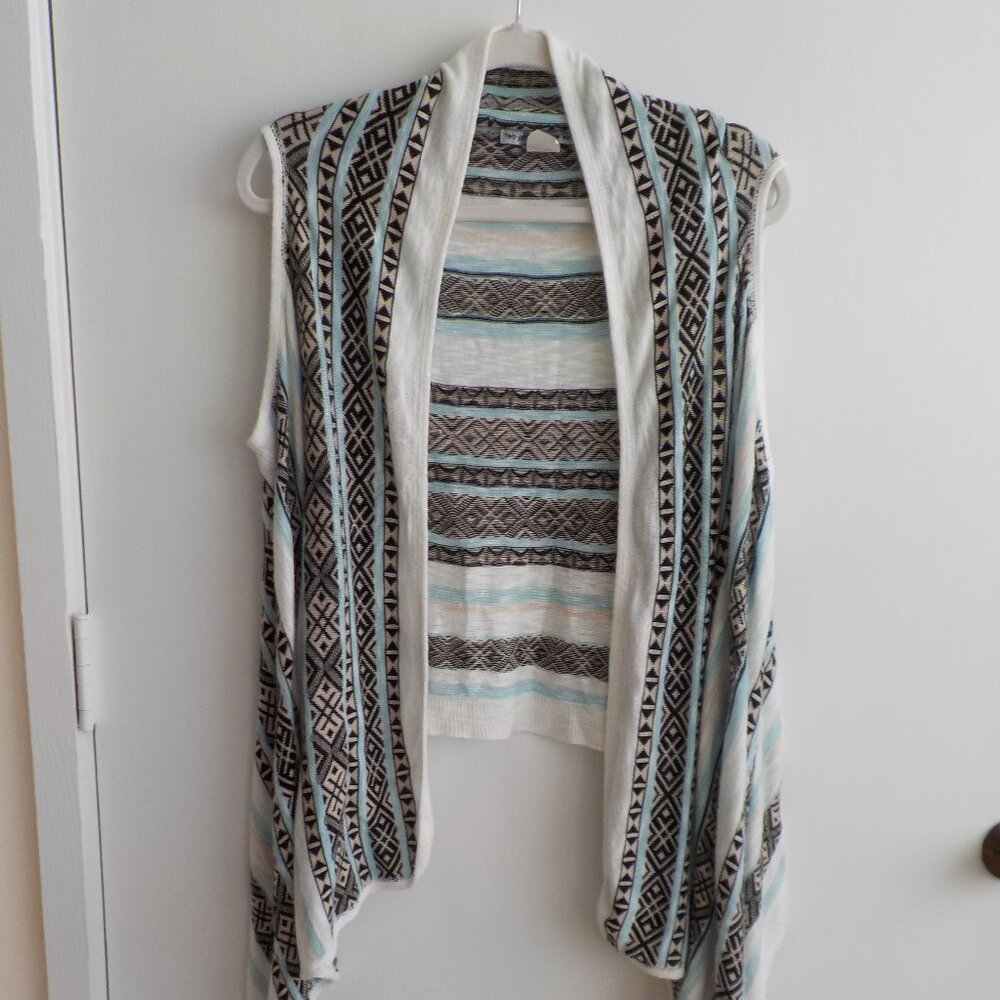 2-1-2 New York Vest - Y2K Vibe - Made US - X-Large Stripe Multi Sleeveless (611)